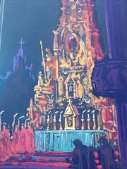 STAN JOHNSON PAINTING ILLUSTRATION CHURCH WORSHIP CEREMONY MID CENTURY LISTED