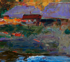 Oil painting Evening Ukrainian painter Canvas Decor Unframed original landscape