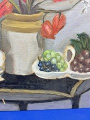 C.1965 Oil on Canvas Board ~ STILL LIFE ~ Chinese Lanterns, 16″ x 12″