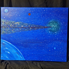 Oil/Acrylic Painting,16×20,Canvas,Outer Space Planet & Starfield,Framed/Unframed