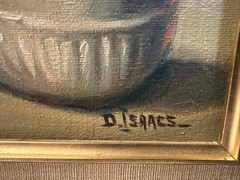 MCM “DAVID ISAACS” STATUE OF A WOMAN NUDE ROMAN FIGURE OIL PAINTING SIGNED