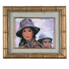Untitled (Siblings) By Anthony Sidoni 2008 Signed Oil Painting 9 3/4″x11 3/4″