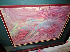 Tanner 1996 Tod2 abstract art painting 14 X 16″ & Painting 8 X 11″ Custom Framed