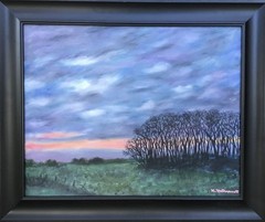 NIGHT ROAD TO YORK – 16X20 inch framed oil landscape painting by K. McDermott
