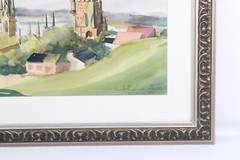 Quebec Canada Watercolor Painting Signed Michelle Lemay Flesher 1971