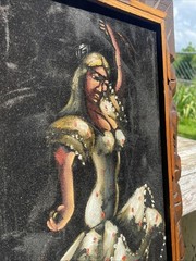 VTG 1970s Black Velvet Spanish Woman Dancer Painting Mexico Flamenco
