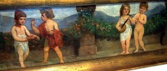 CHILDREN IN GRECIAN GARDEN OIL ON CANVAS OLD FINE PAINTING ELVIRA COLLECTION
