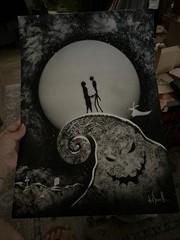 Nightmare Before Christmas Original Spray Paint Art 15-1/2 X20-1-2 Signed