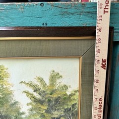VTG Original Oil Painting 17×21 Inch Hut Palm Tree Tropical Island Signed Framed