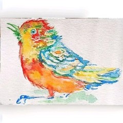 ACEO Colorful exotic Bird art Original painting,watercolor,walldecor homeDesign