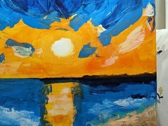 Original Painting Beach Sunset Seascape Contemporary Art by Samantha McLean