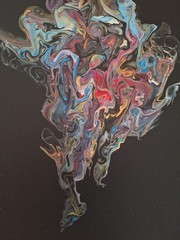 Original Acrylic Pour Painting Abstract Art signed canvas