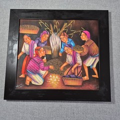 Jose A. Cortez Signed Painting “Adoración de Maíz” Latin American Folk Art|19×17