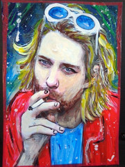 ATC ACEO – Music KURT COBAIN Abstract Art