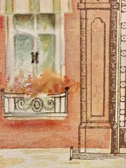 Kathryn White Italian Street View Giclee Painting On Canvas 20”x16”