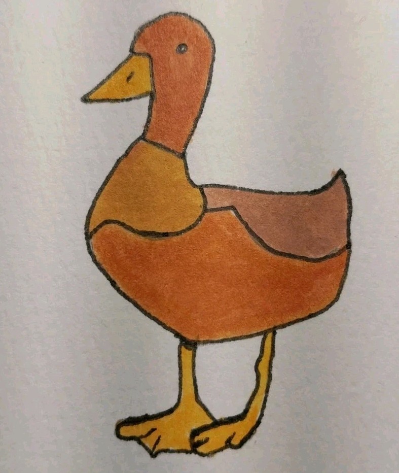 GAT Aceo ATC ORIGINAL Painting HAND PAINTED 3.5X2.5 Whimsical Animals Duck