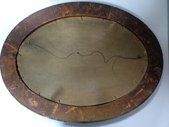 Antique Convex Reverse Painting Oval Glass Frame, Capitol Building Washington DC