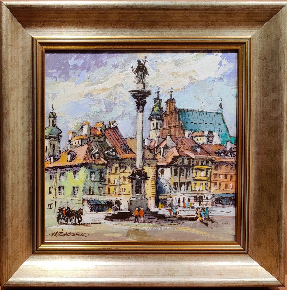 Waldemar Zaczek (1929): SIGISMUND’S COLUMN, CASTLE SQUARE, WARSAW, POLAND, oil
