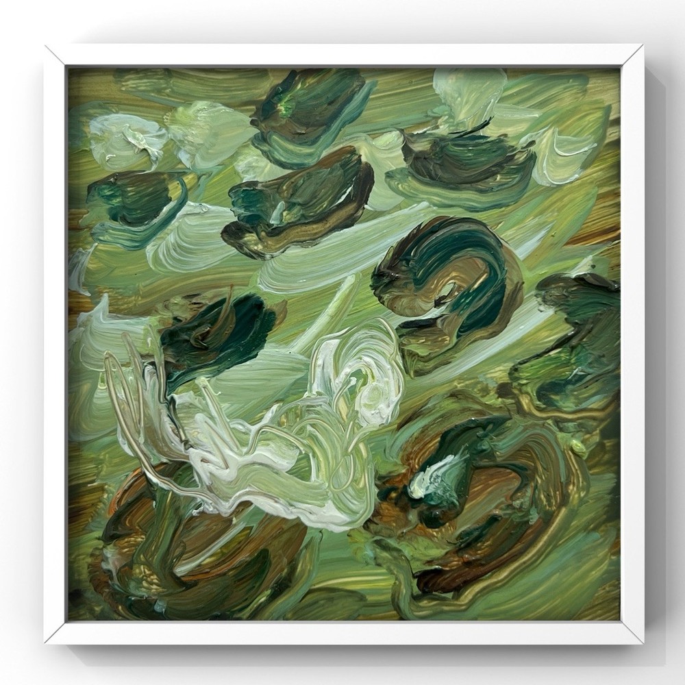 Swan Lake Painting Impressionist Pond Art Swan Bird Artwork Abstract Framed Art