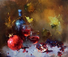 Still life with wine by Aziz Sulaymanov, 2024