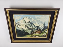 Antique VTG Original Perry Jenkins Oil Painting 28.25×23.5 Framed MidCentury Art