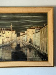 JEAN PIERRE CAPRON VINTAGE FRENCH MODERN LANDSCAPE OIL PAINTING OLD FRANCE 1961