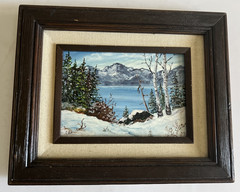 Eda Hoff Wintry Aspens Framed and Signed Painting South Lake Tahoe Winter Scene