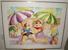 Phyllis Gift Jellison Naples Florida Artist Original Beach Art No Dogs Allowed