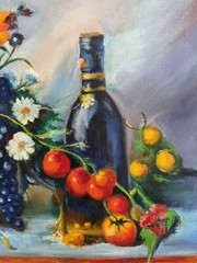 ORIGINAL Painting OIL, 20×16 inch, Still Life, WALL ART DECOR, Home Gift Signed