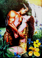 LOVELESS – „THE NATIVE AND THE MAIDEN“ on board 12 X 16 Art Realistic Oil