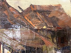Enrico Zablan ARTIST impasto PAINTING VINTAGE MID CENTURY MODERN ERA