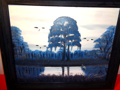 Al Black (Original Florida Highwaymen) Signed Trees Over Canal Oil on Masonite