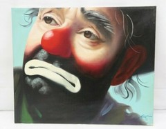 Clown Painting Rusty Rust EMMETT KELLY Oil Canvas 1982 1/250 24″ x 20″ Sad#5