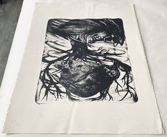 Cannon Dill Raven Fox Oakland Street Art Graphic Animals Forest Bird Dog Black
