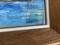 Oil Painting Mediterranean Port Church Old Town ° Unlesrlich Signed
