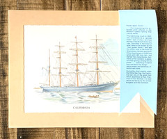 California Built 1890 General Trader Lithograph Marax Classic Mail Ship Series