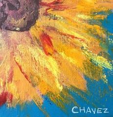 Sunflower Square – Expressionism Modern Art 12×12 Canvas