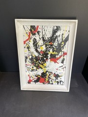 Vintage Abstract Expressionism Action Oil Painting Jackson Pollock Style