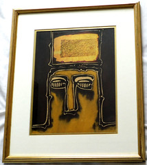 UNIQUE MIDDLE EASTERN SIGNED ORIGINAL MIXED MEDIA COLLAGE