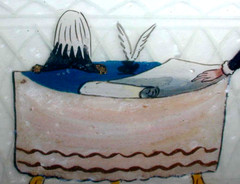 PRICE DROP New England Glass GEORGE WASHINGTON ‚Reverse Paint‘, 10″ x 8″