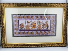 The Bombay Store Traditional Indian Miniature Hand Painting On Silk Framed
