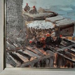 A-557 Jordi Serrat Balasch (1935) Oil On Canvas Urban Landscape Signed 1