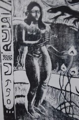 FRAMED PAUL GAUGUIN VINTAGE 1960’S PRINT OF THE WOODCUT „NAVE NAVE FENUA (1894)