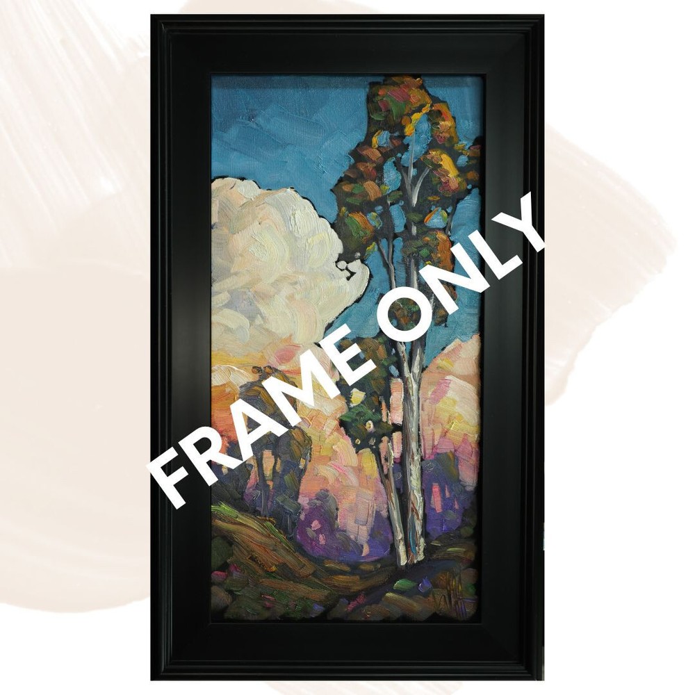 FRAME Only 12×24 Wide Profile Solid Wood Black Finish for Hawkins Art Paintings