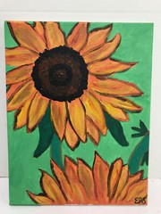 Handpainted Sunflower 11 x 14 Canvas Painting Ready To Frame Home Decoration