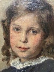 Antique Original Oil Painting By Denmark Artist Knud Larsen. 1919. Artist Signed