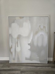 Minimalist Modern Abstract Large Wall Art on Gallery Framed Canvas 49”x41”
