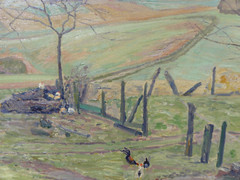 Otto Marx 1887-1962 German art 1912 rural impressionist farm landscape painting