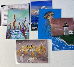 Ocean Theme Trade Art cards ACEO Original And Prints 1 Pack Of 5 Random 2.5×3.5