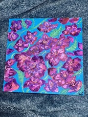 Flowers In The Sky Painting by Uriel.C Mixed Media Product 8x8in